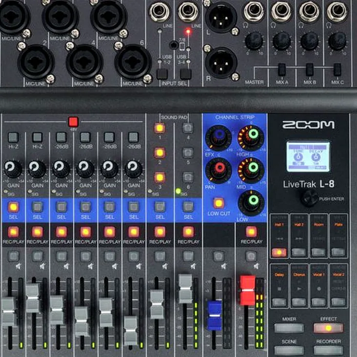 Zoom LiveTrak L-8 Recenze: Technické detaily
